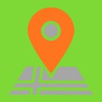 Image of graphic orange map pin in grey road map on green background, used to represent marketing positioning for SME businesses by Simon Piper Fractional CMO Consultant.